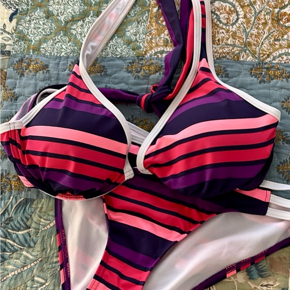 VENUS Pink and Purple Striped Bikini - Picture 1 of 1